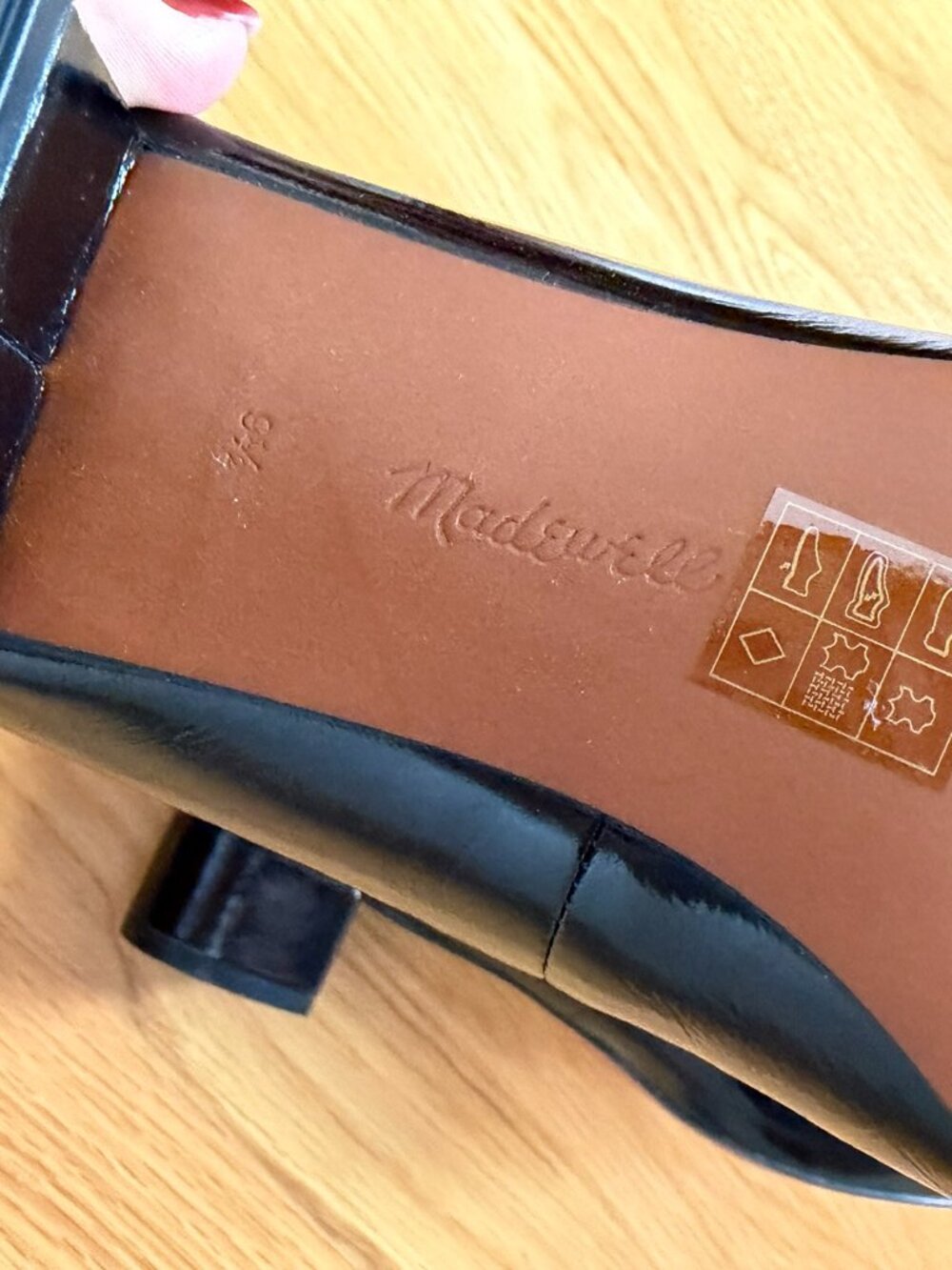 NWT | Madewell SOLD OUT The Greta Pump in Crinkled Patent Leather Black Size 9.5 - Picture 10 of 11
